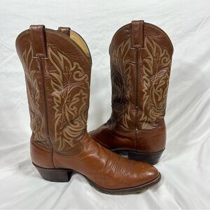 Justin Brown Leather Cowboy Boots